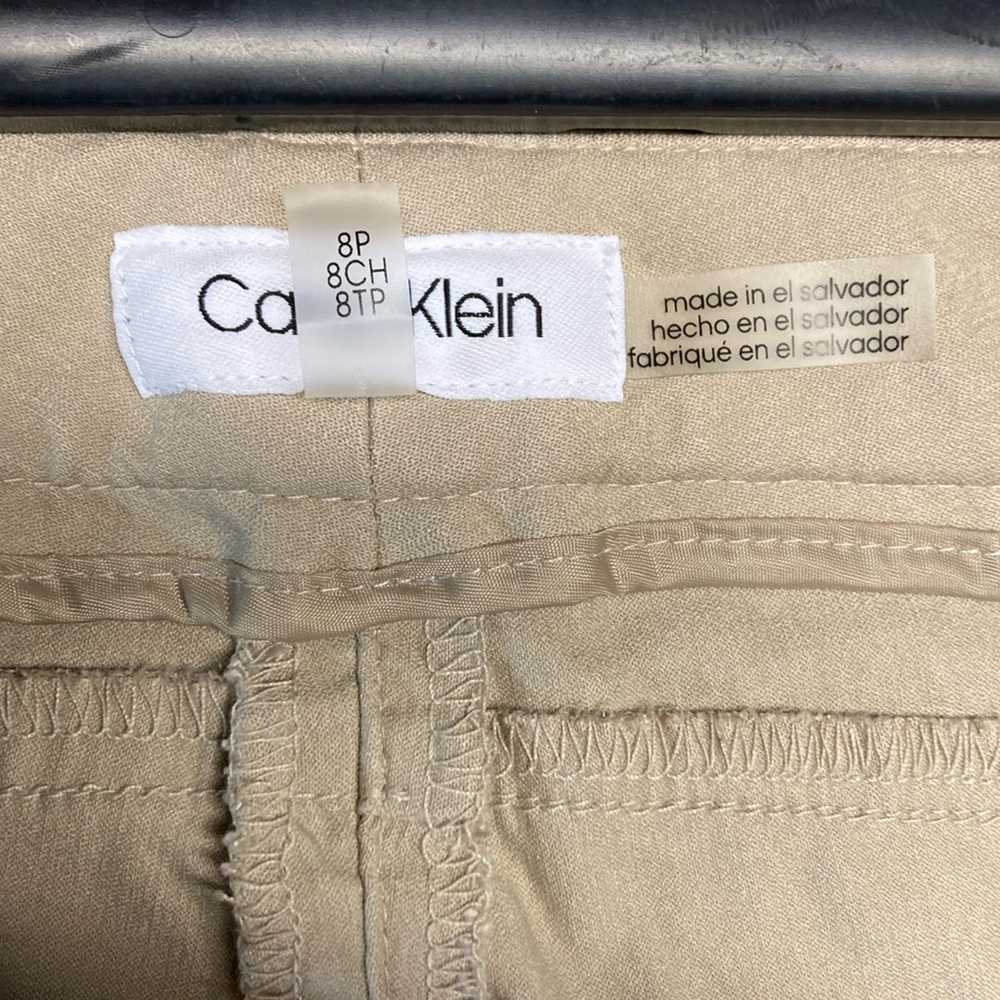Size 8 petite beige Calvin Klein casual pants were washed, but never worn.